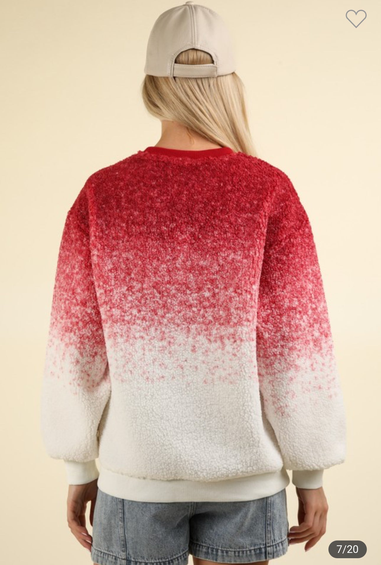 Fleece Red Ombré Sweater