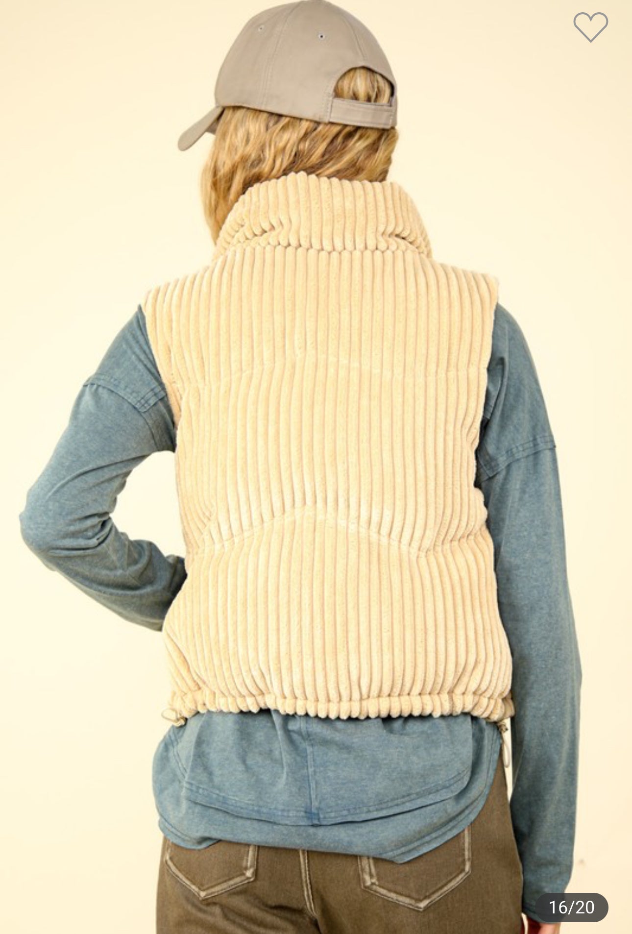 Cream Corduroy Vest