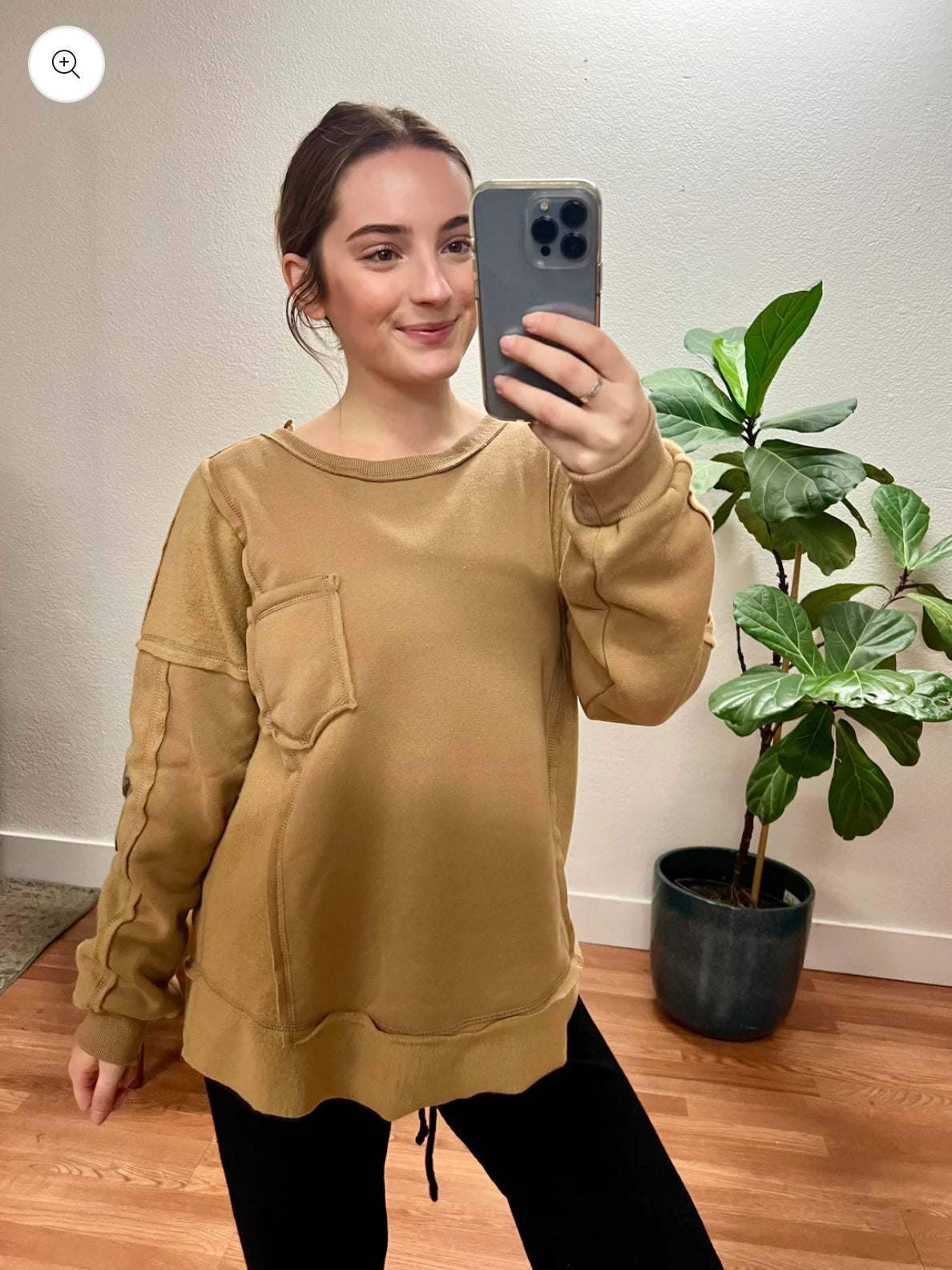 Mocha French Terry Oversized Top