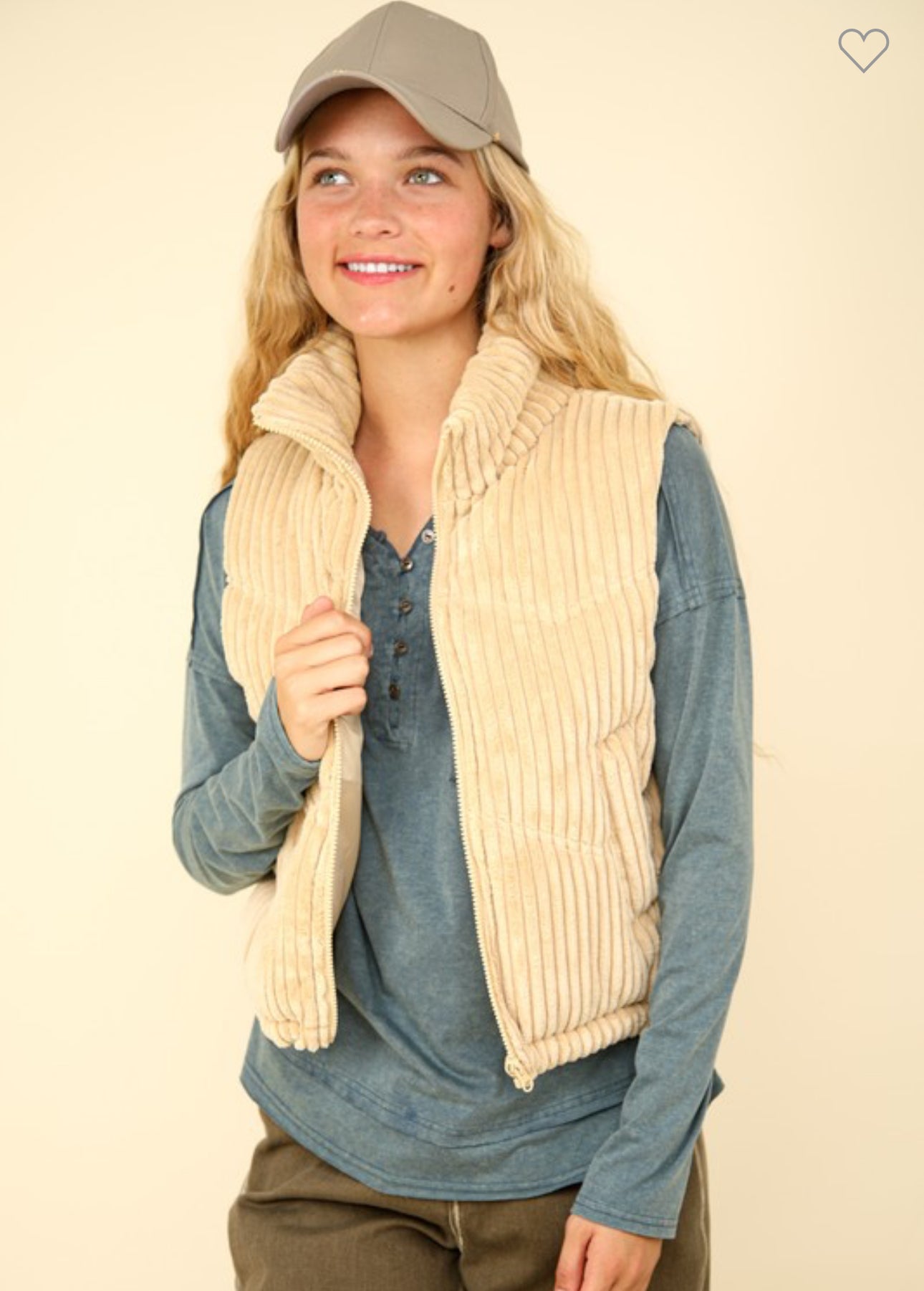 Cream Corduroy Vest