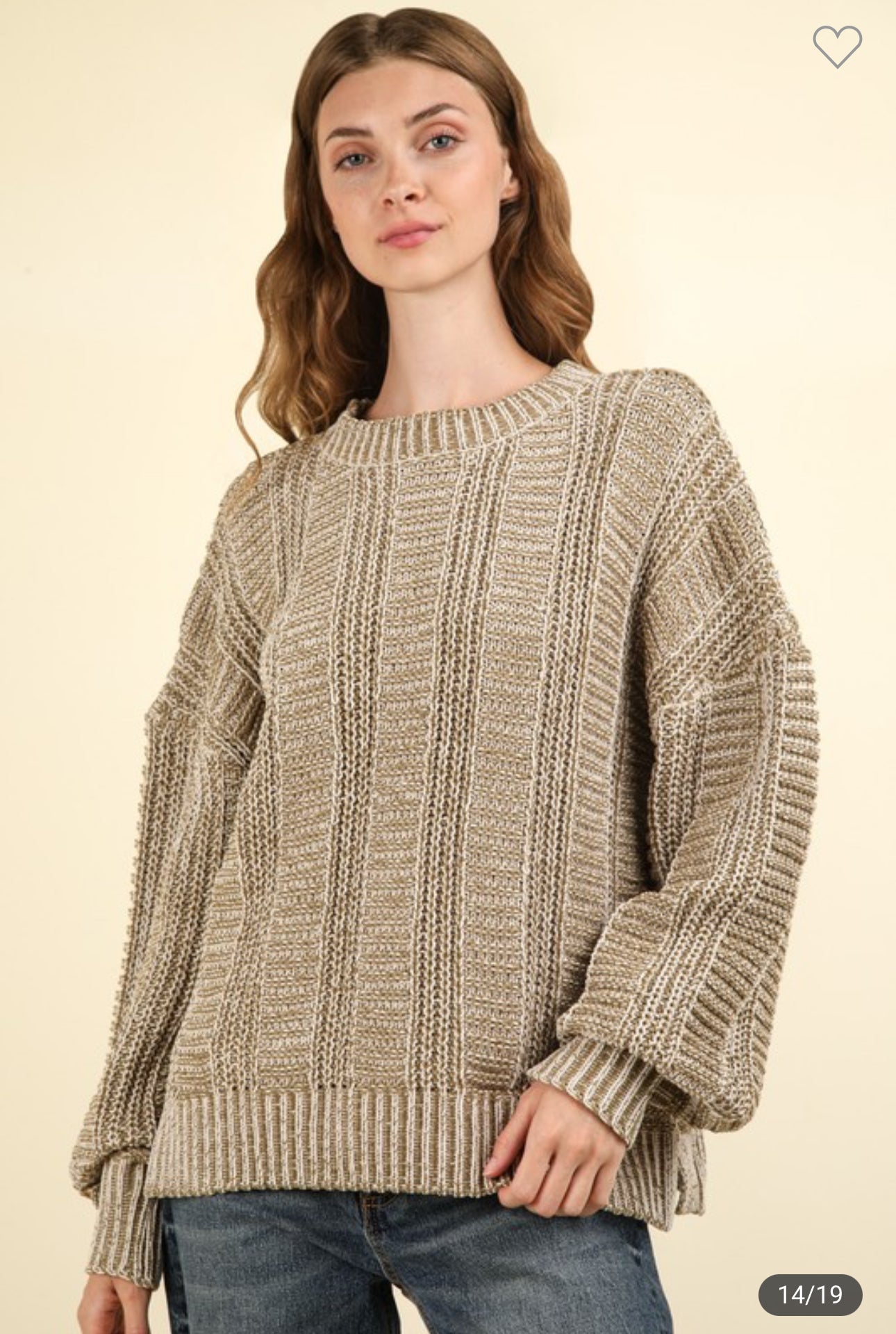 Olive Two Tone Sweater