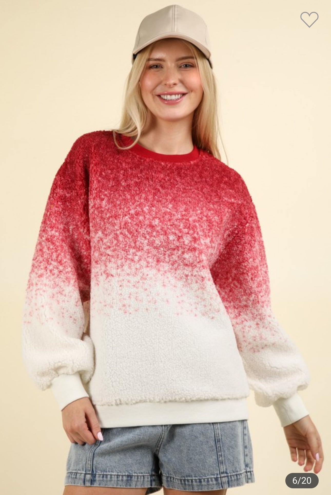 Fleece Red Ombré Sweater