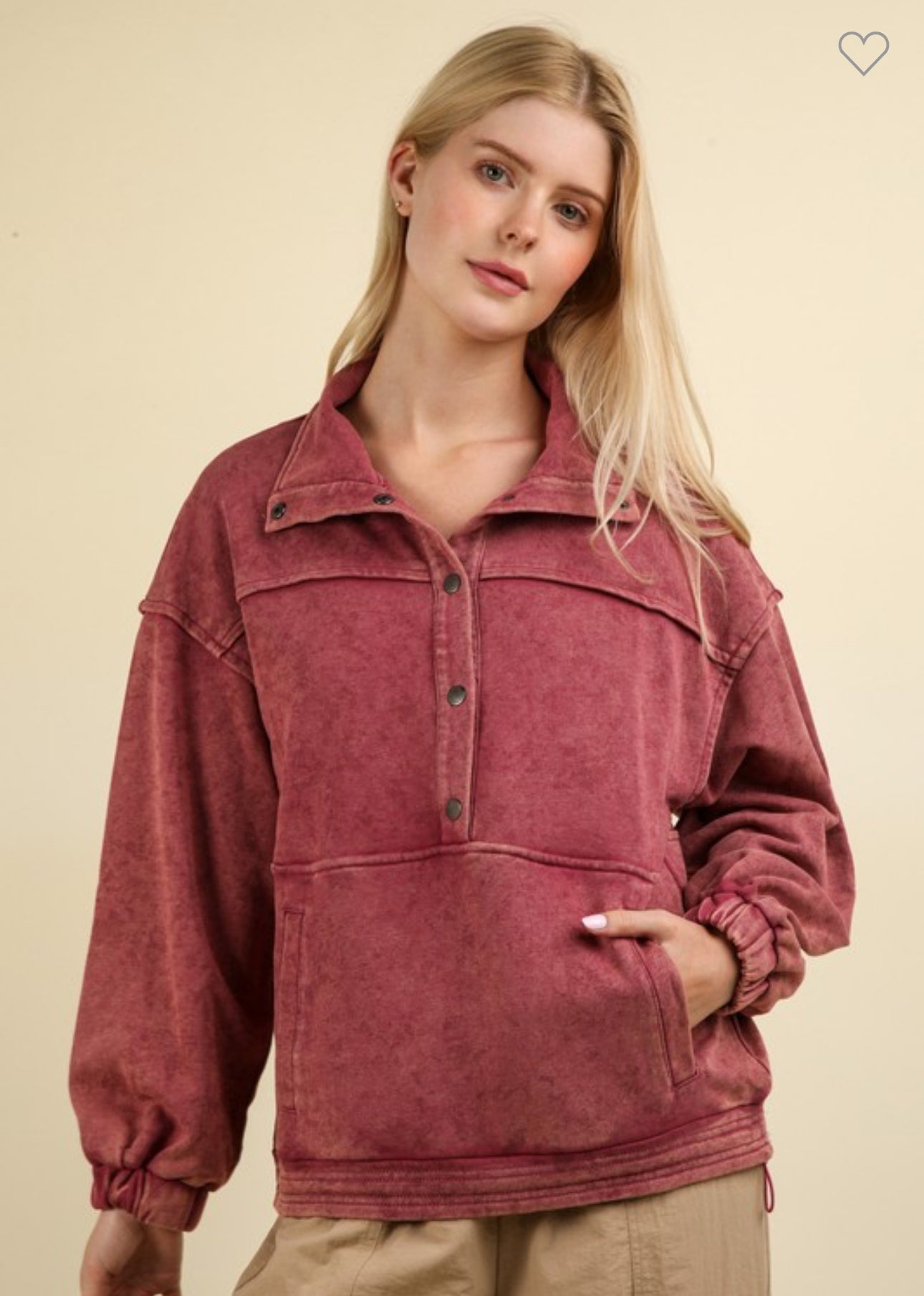 Mineral Wash Sweatshirt Rose