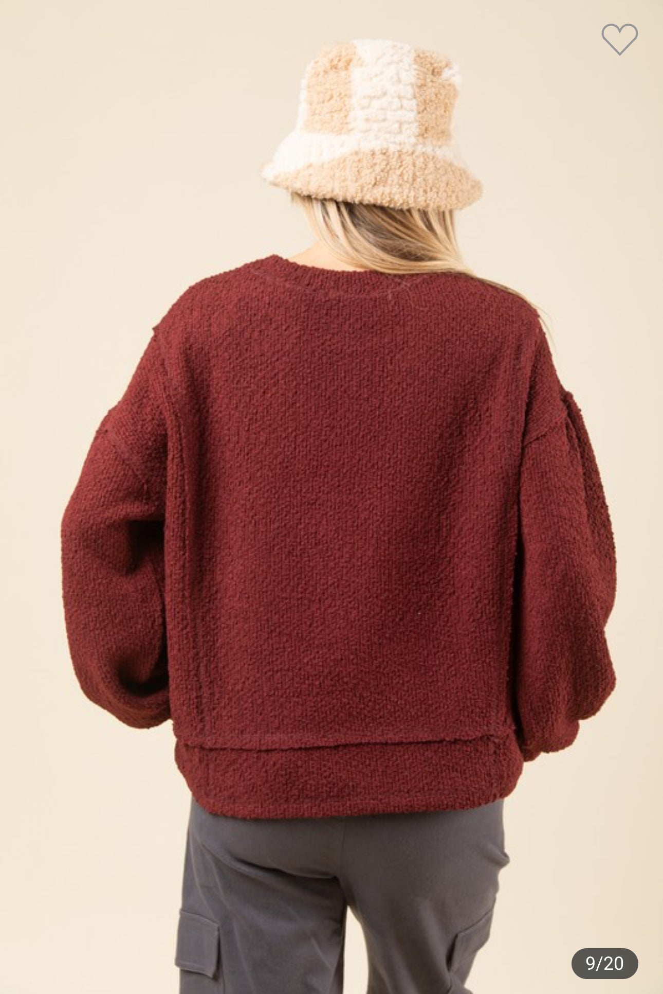 Popcorn Maroon Sweater