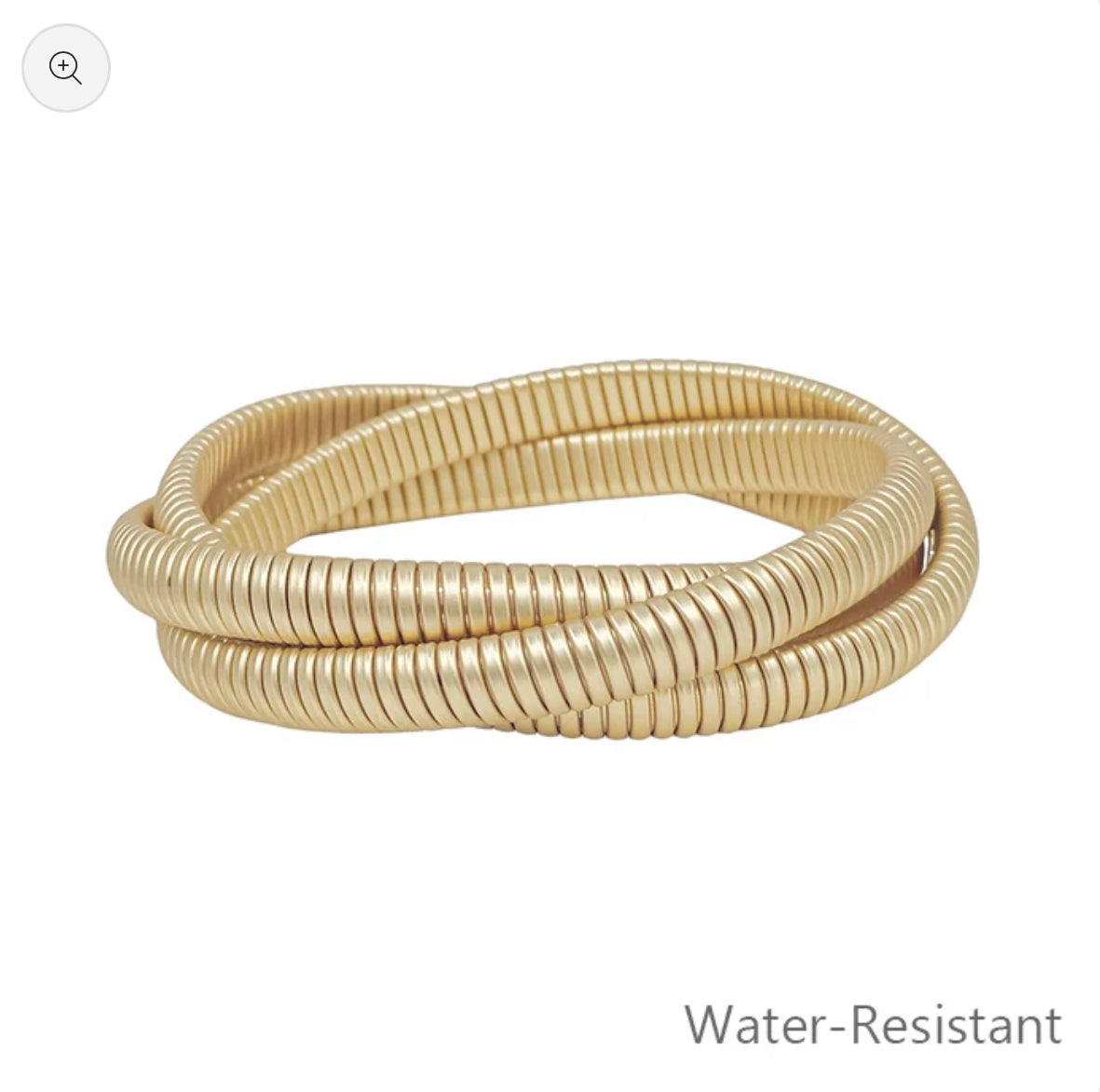 Gold Metal Twist Stretch Bracelet