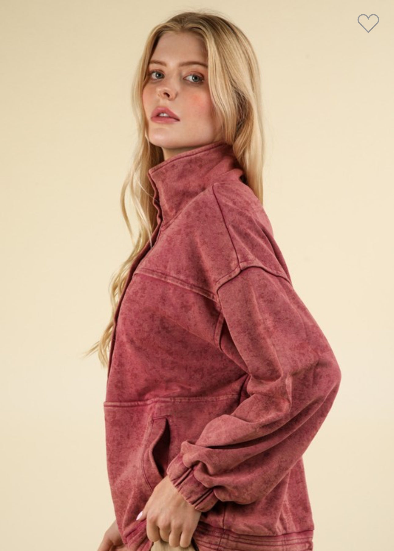 Mineral Wash Sweatshirt Rose