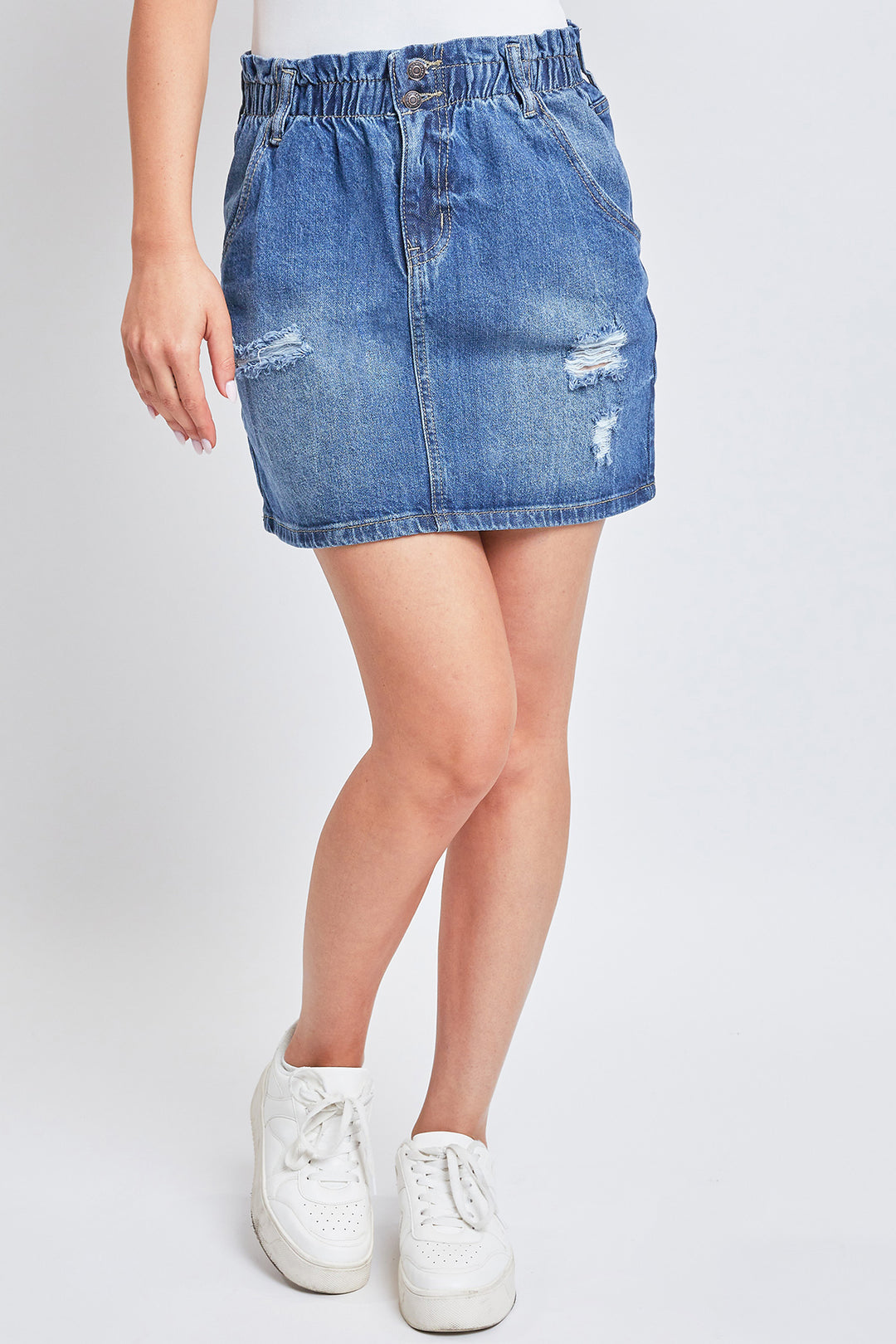 Paperbag Denim Skirt