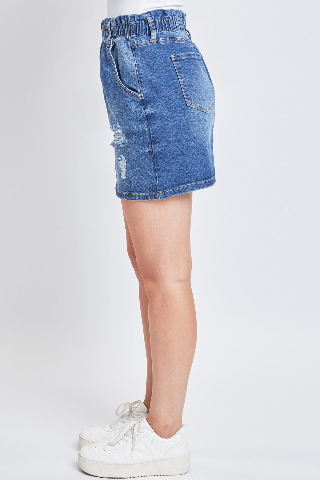 Paperbag Denim Skirt