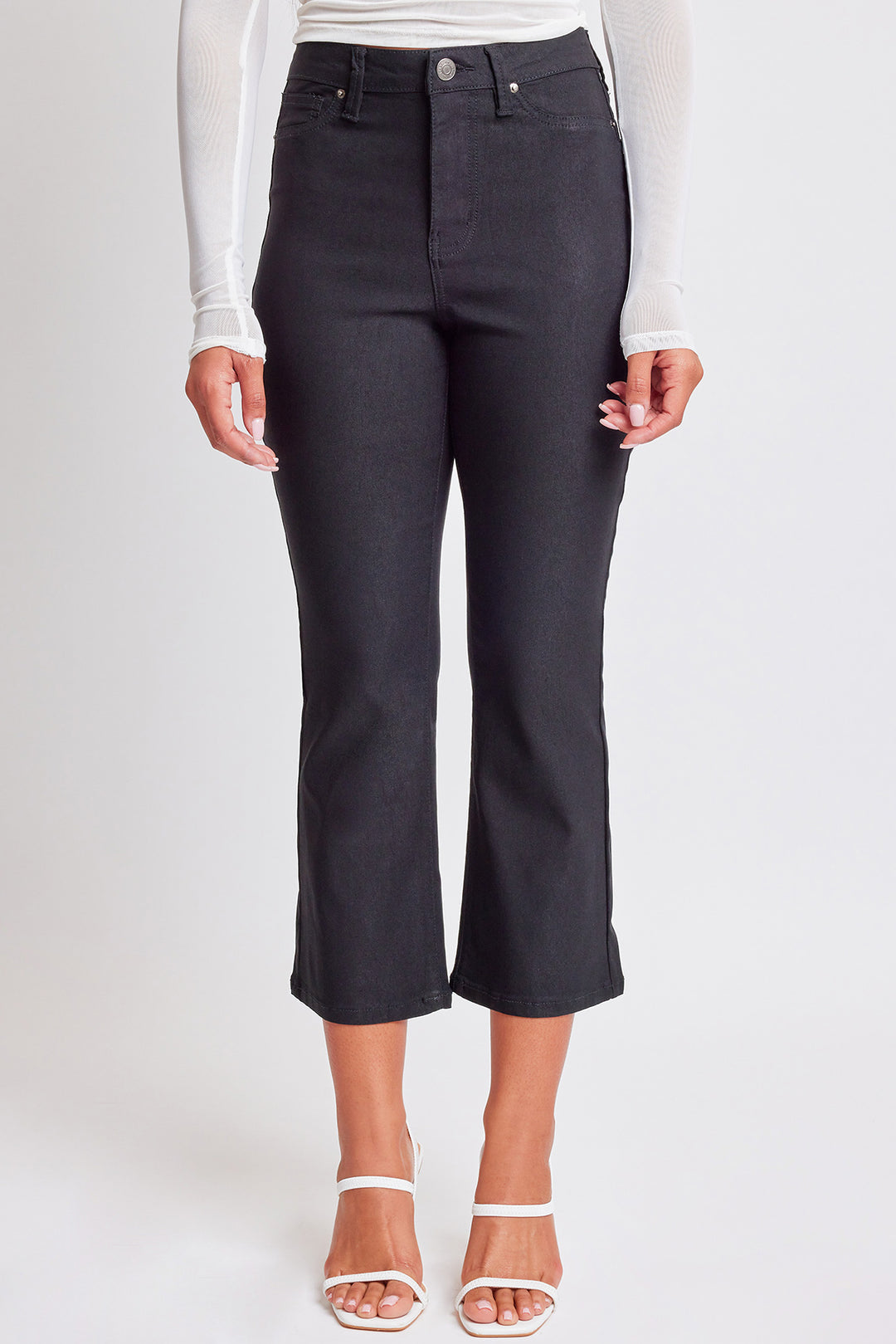 Hyperstretch Crop Flare Black