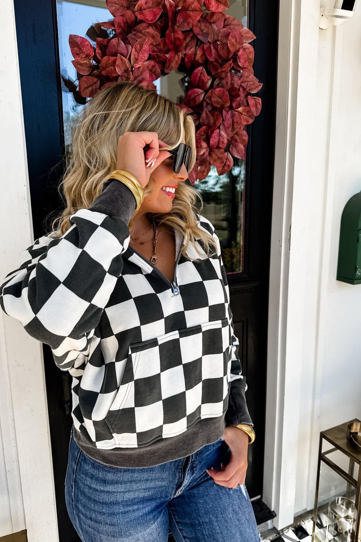 PREORDER Black Checkered Top