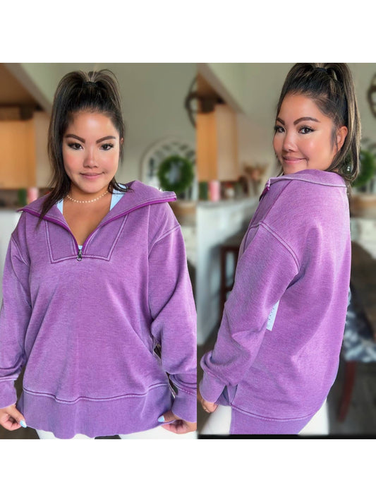 Purple Half Zip Pullover