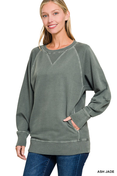 Ash Jade French Terry Pocket Pullover