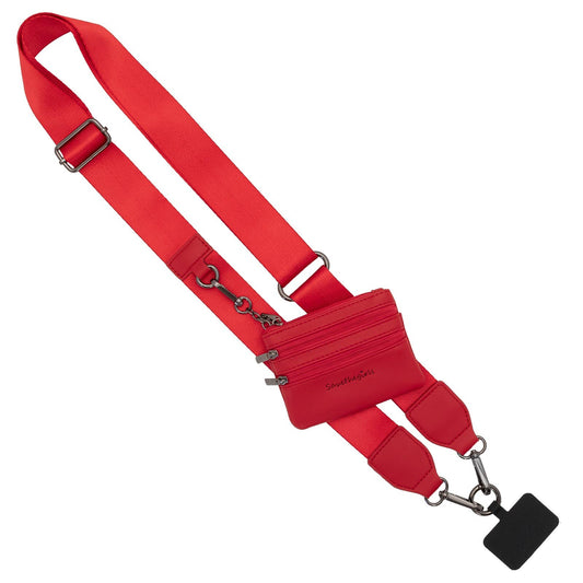 Clip & Go Crossbody Strap with Pouch - Solid Collection: Red